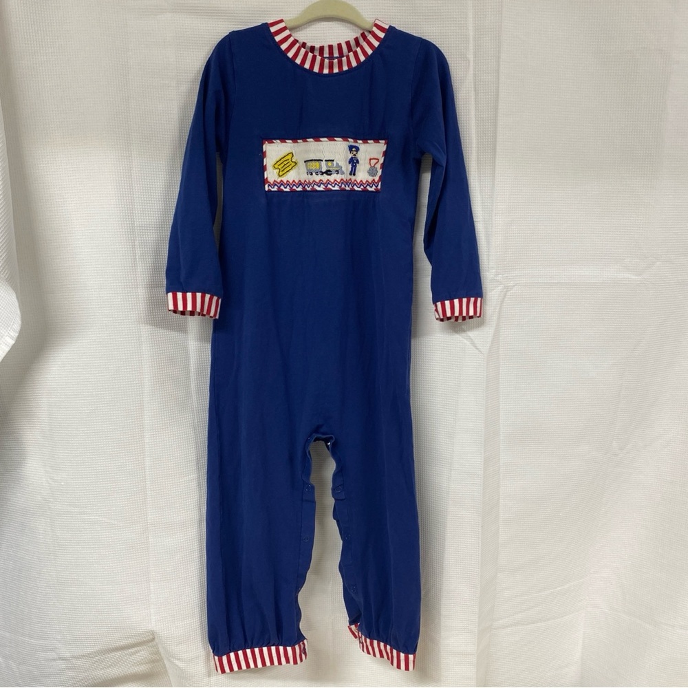 Kids Train Smock with Red Accents 3T